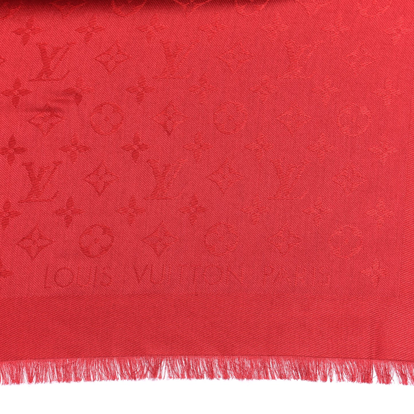Silk Wool Monogram Shawl Pomme D'Amour