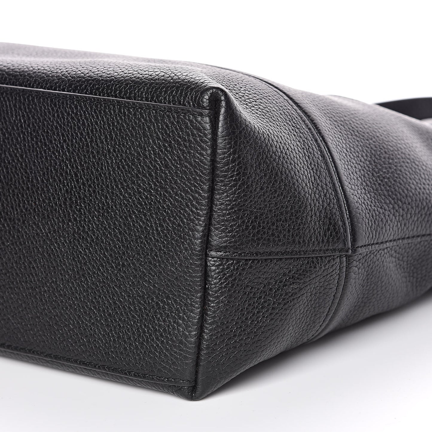 Pebbled Calfskin Shopping Tote Black