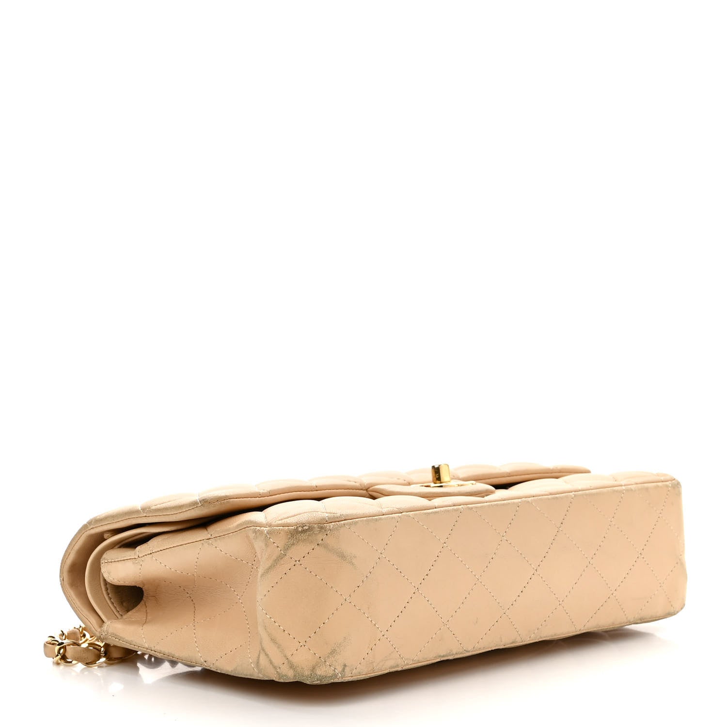Chanel Lambskin Quilted Medium Double Flap Beige 4 of 21