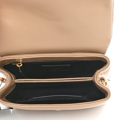 Saint Laurent Calfskin Y Quilted Monogram Toy Loulou Crossbody Bag Dark Latte 5 of 12
