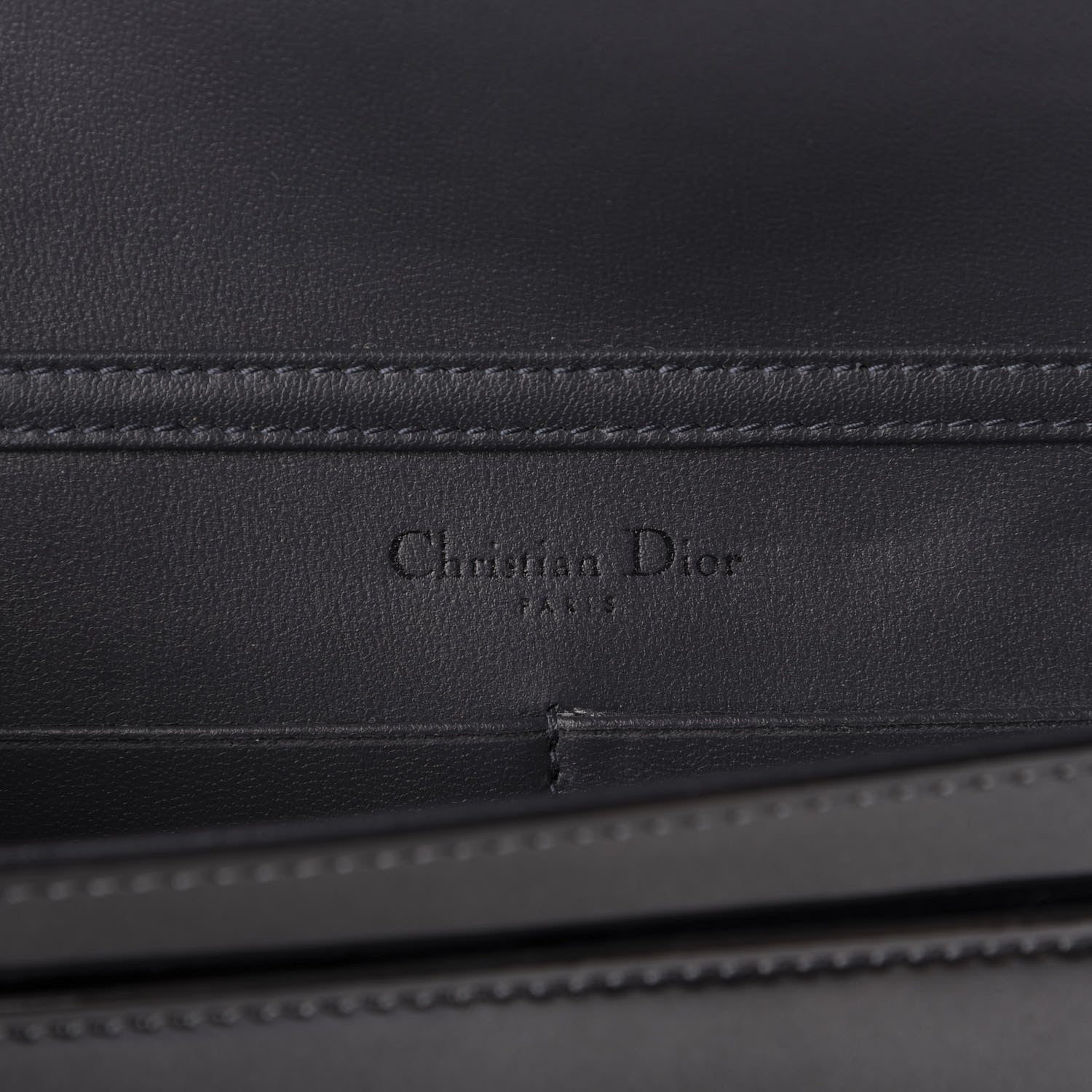 Christian Dior Metallic Patent Micro-Cannage Diorama Wallet on Chain Pouch Onyx Black 8 of 8