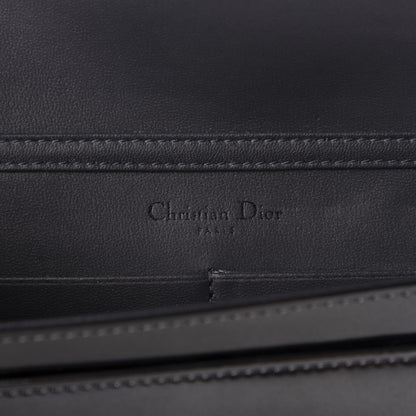 Christian Dior Metallic Patent Micro-Cannage Diorama Wallet on Chain Pouch Onyx Black 8 of 8