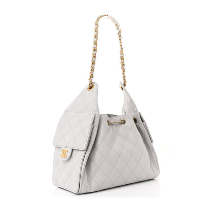 Chanel Caviar Quilted Small Chanel 25 Handbag Light Grey 3 of 10