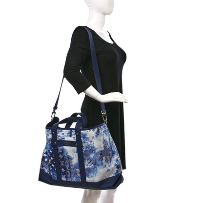 Louis Vuitton Cowhide Monogram Bandana Journey Tote Blue White 2 of 8