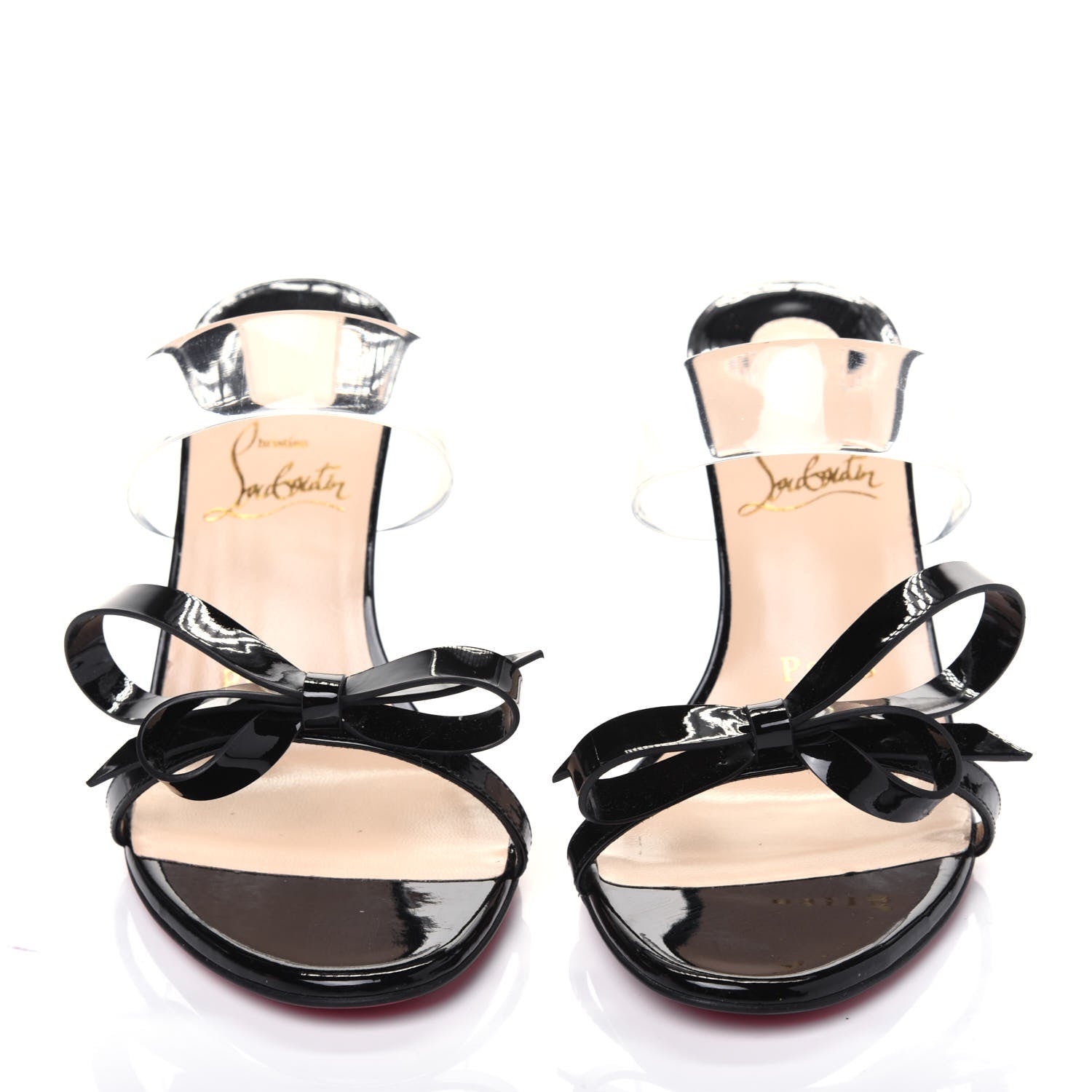 Christian Louboutin Patent PVC Just Nodo 85 Slide Sandals 36.5 Black 2 of 11