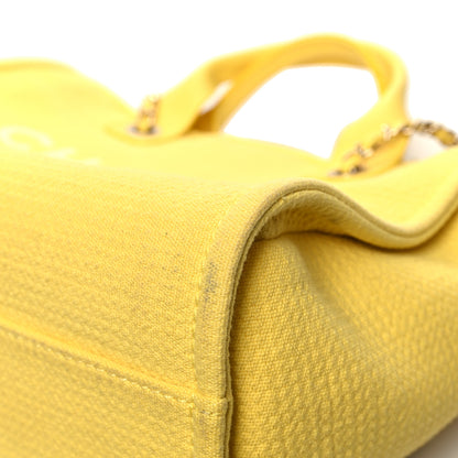 Chanel Mixed Fibers Small Deauville Tote Yellow 12 of 17
