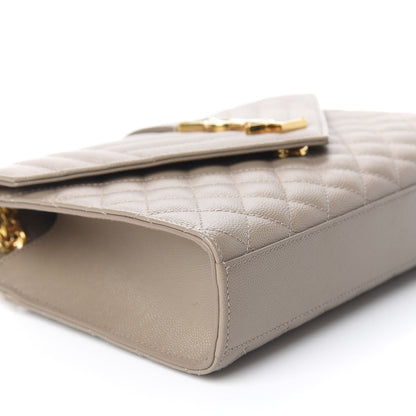 Saint Laurent Grain De Poudre Textured Mixed Matelasse Medium Triquilt Monogram Satchel Taupe 6 of 14