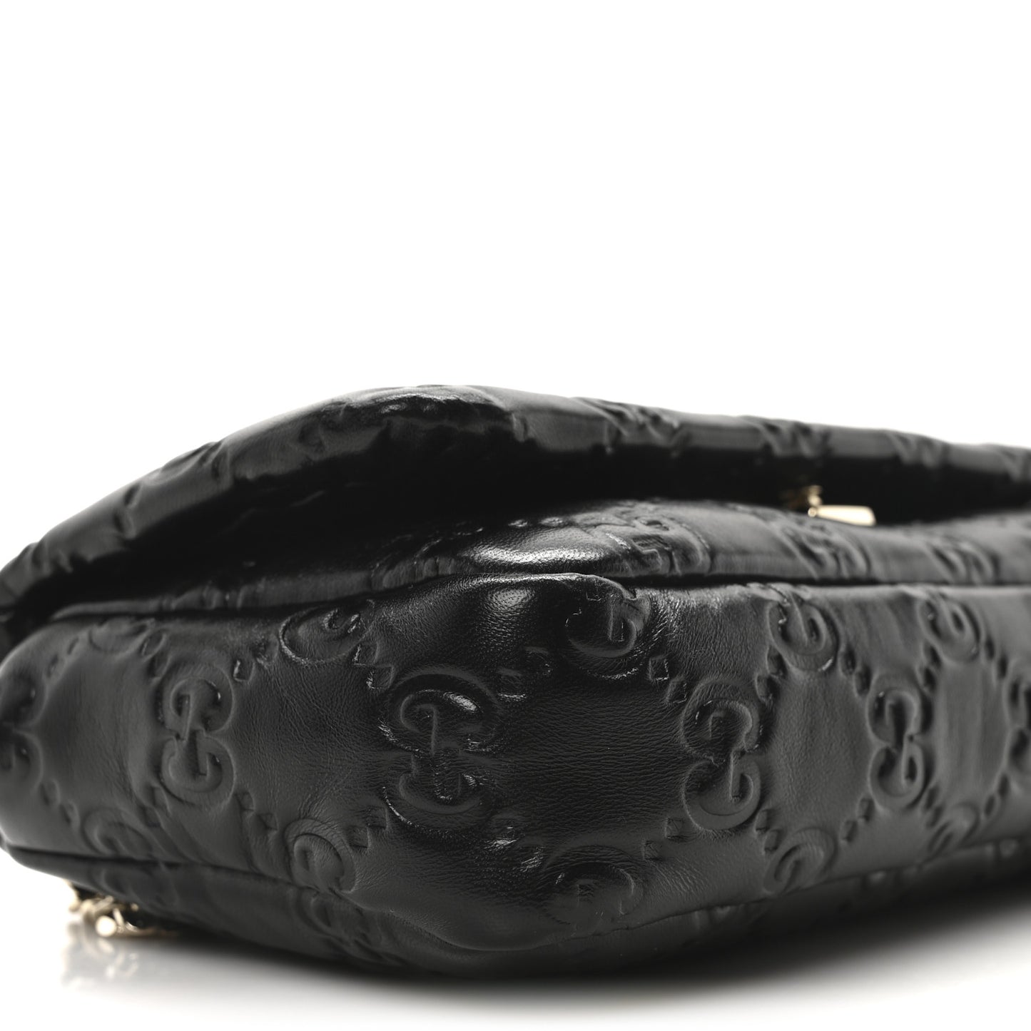 Lambskin Embossed Mini GG Milano Top Handle Shoulder Bag Black