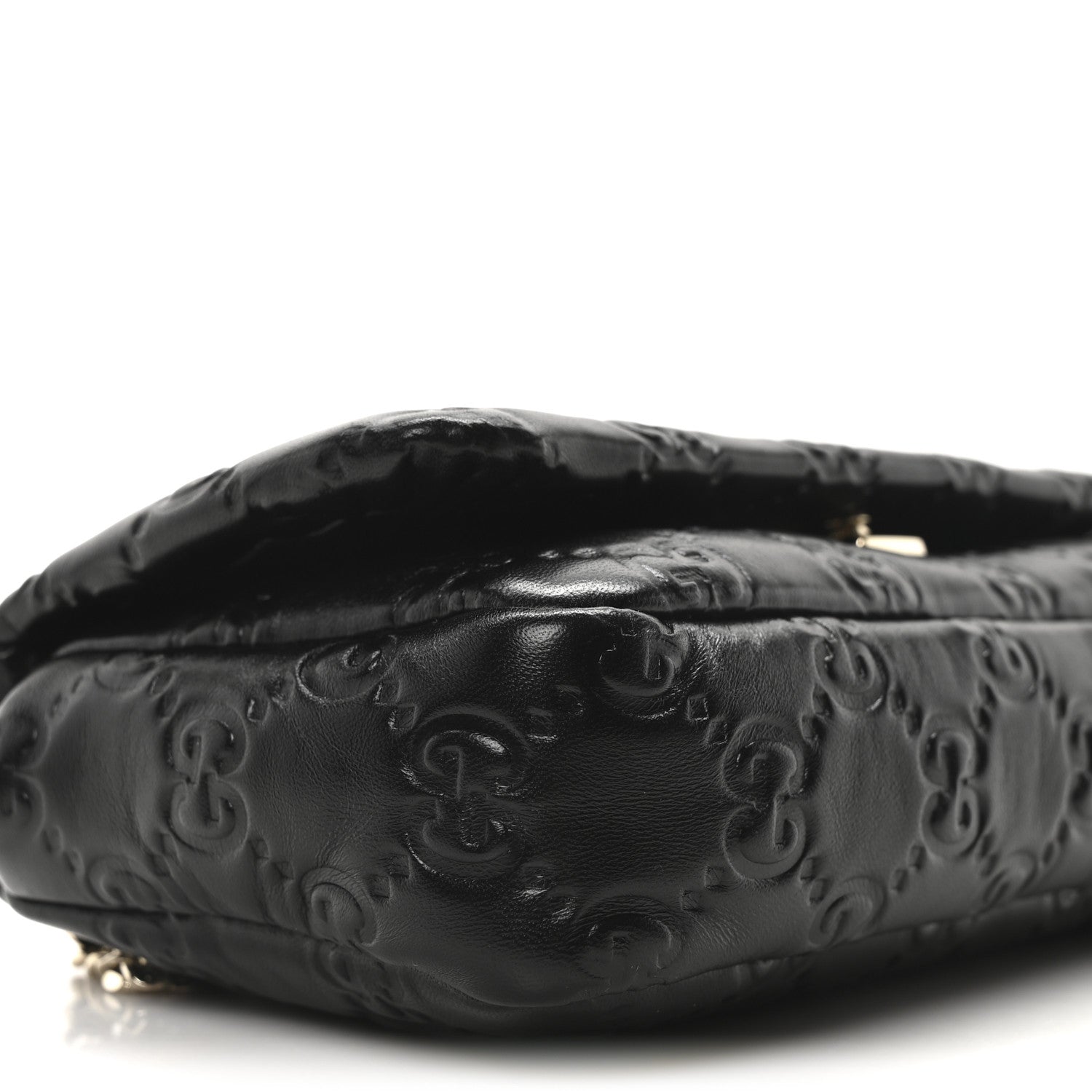 Gucci Lambskin Embossed Mini GG Milano Top Handle Shoulder Bag Black 8 of 9