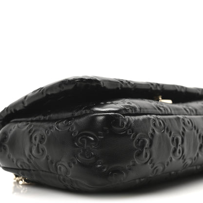 Gucci Lambskin Embossed Mini GG Milano Top Handle Shoulder Bag Black 8 of 9