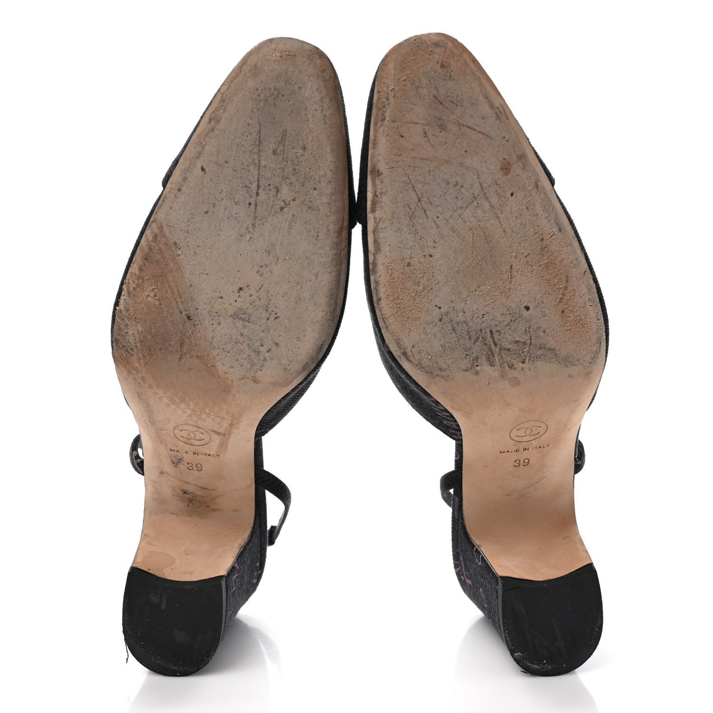 Denim Cap Toe Denim Mood Slingback Pumps 39 Black Multicolor
