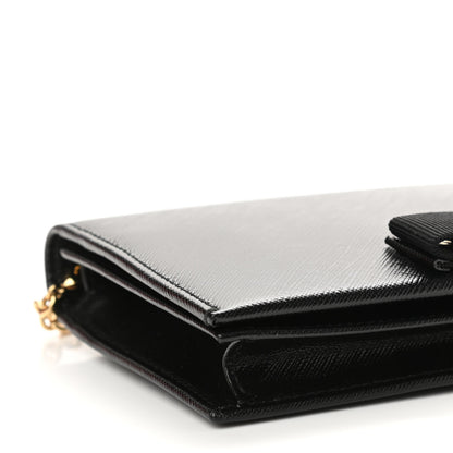 Salvatore Ferragamo Calfskin Vara Wallet On Chain Black 8 of 10