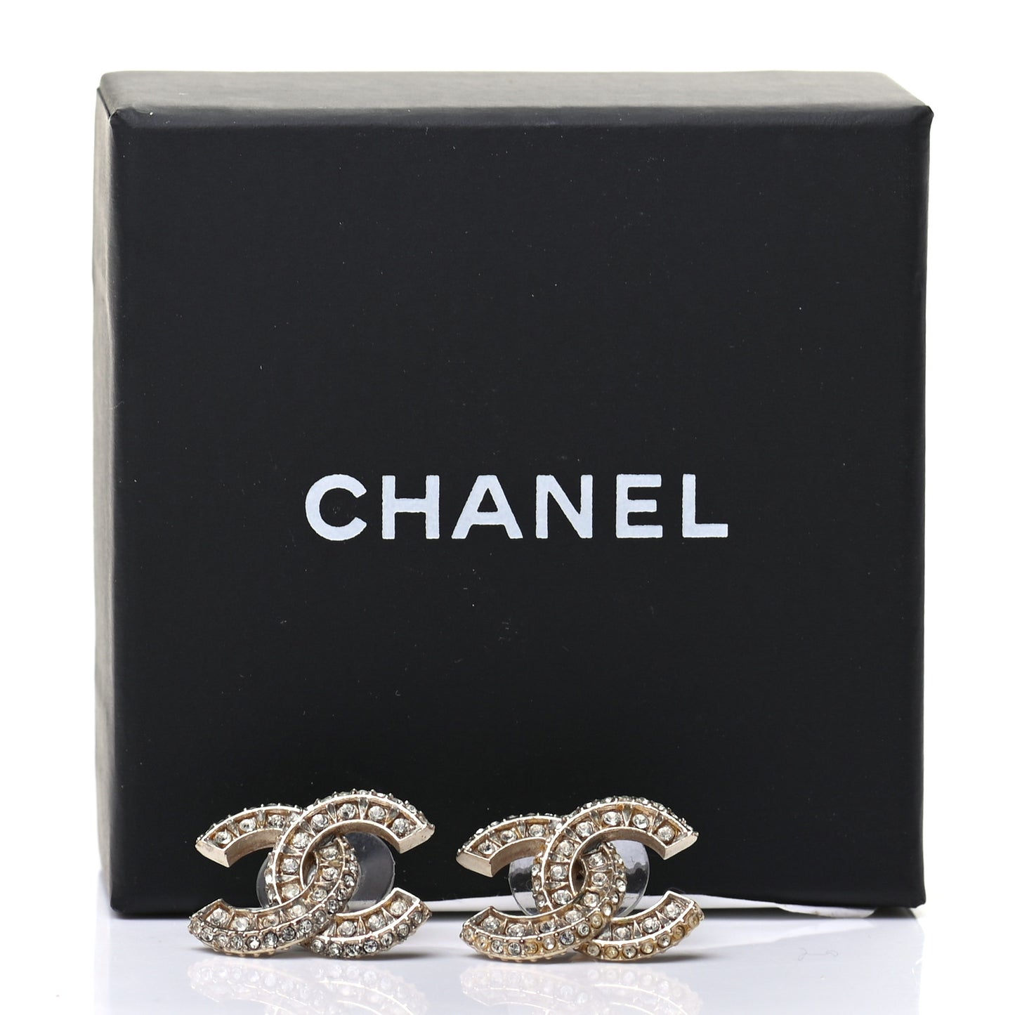 Crystal Pearl CC Earrings Gold