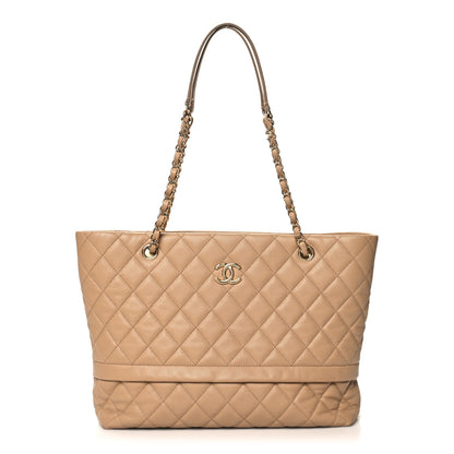 Chanel Caviar Quilted Rolled Up Tote Beige 1 of 10