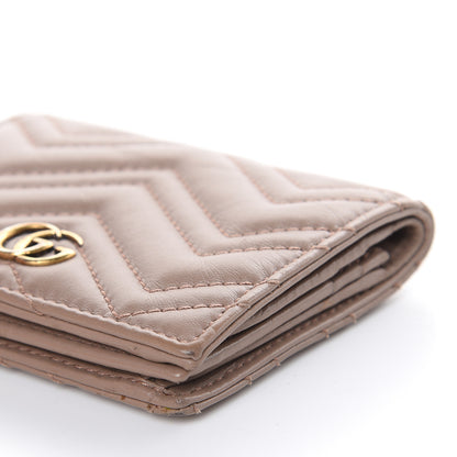 Gucci Calfskin Matelasse GG Marmont Card Case Porcelain Rose 9 of 11