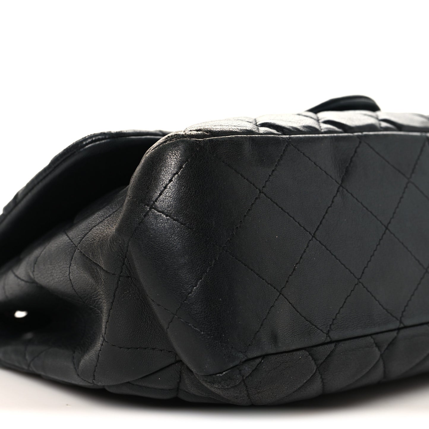 Lambskin Quilted Jumbo Single Flap Black