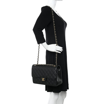 Chanel Caviar Quilted Jumbo Double Flap Black 2 of 10