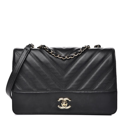 Chanel Lambskin Chevron Quilted Flap Black 1 of 13