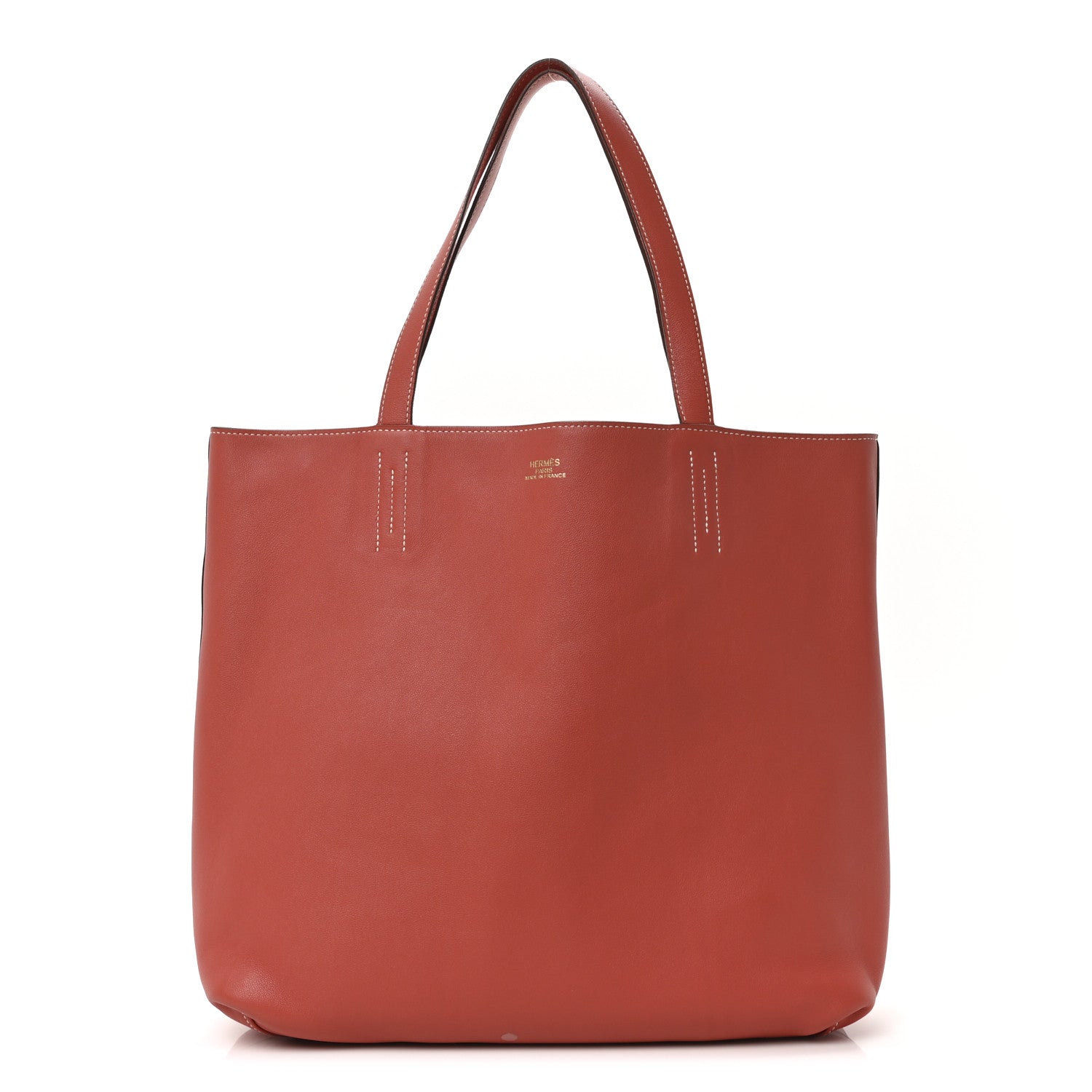 Hermes Taurillon Clemence Swift Double Sens 45 Reversible Tote Sanguine Rouge Pivoine 1 of 15