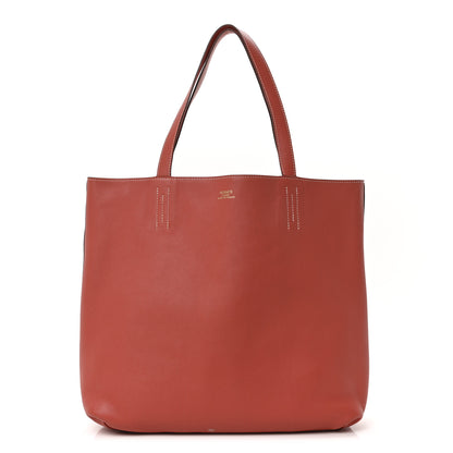 Hermes Taurillon Clemence Swift Double Sens 45 Reversible Tote Sanguine Rouge Pivoine 1 of 15