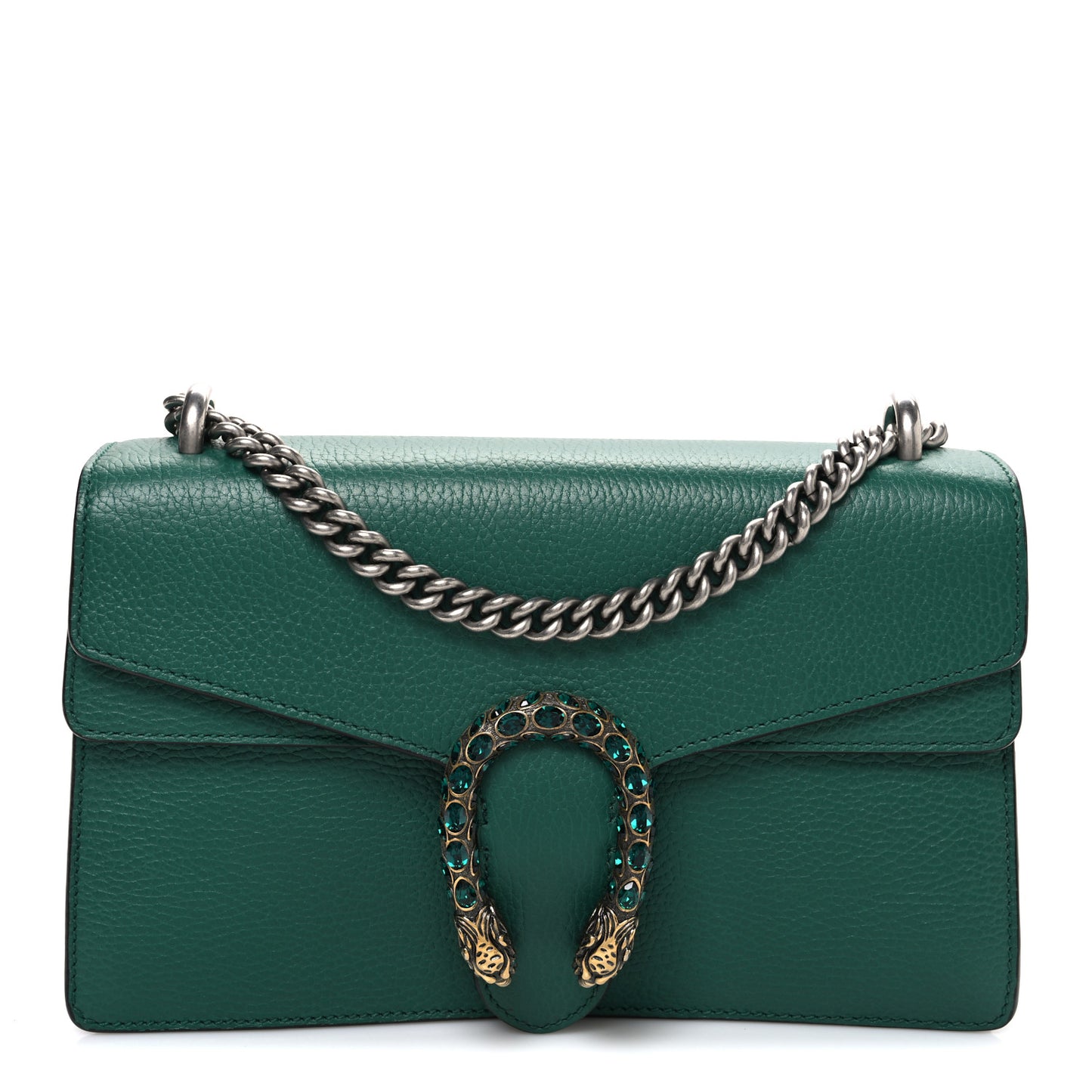 Pebbled Calfskin Small Dionysus Shoulder Bag Emerald