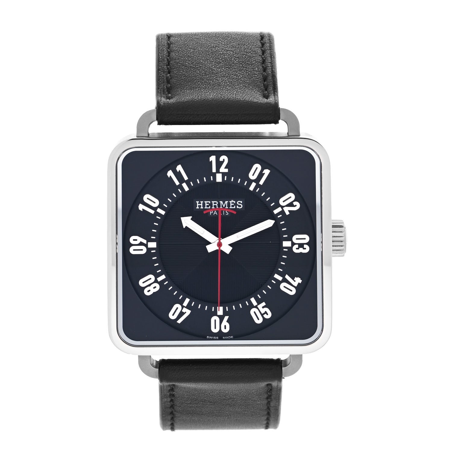 Hermes Stainless Steel Barenia 38mm Carre H Automatic Watch Noir 1 of 5