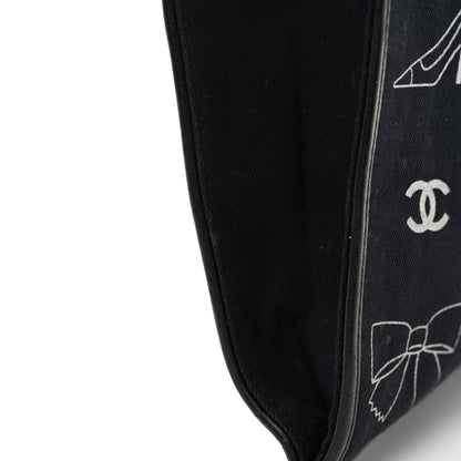 Chanel Canvas Coco Small Shopping Tote Black White 18 of 18