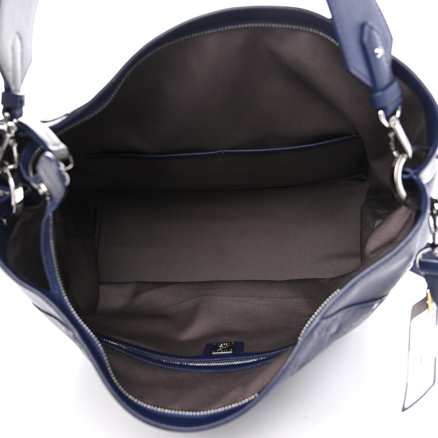 MCM Calfskin Ottomar Monogram Large Klara Hobo Navy Blue 4 of 7