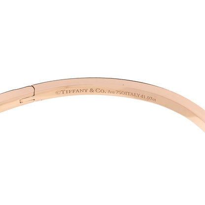 Tiffany 18K Rose Gold Diamond Narrow T1 Hinged Bangle Bracelet 3 of 3