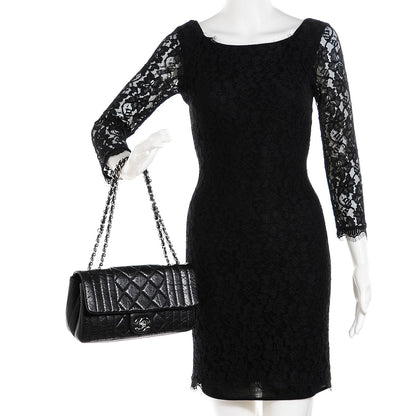 Chanel Aged Calfskin Perforated Flap Black 2 of 8
