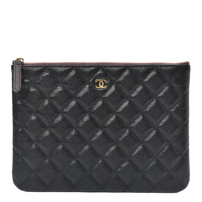 Chanel Caviar Quilted Medium Cosmetic Case Black 1 of 8