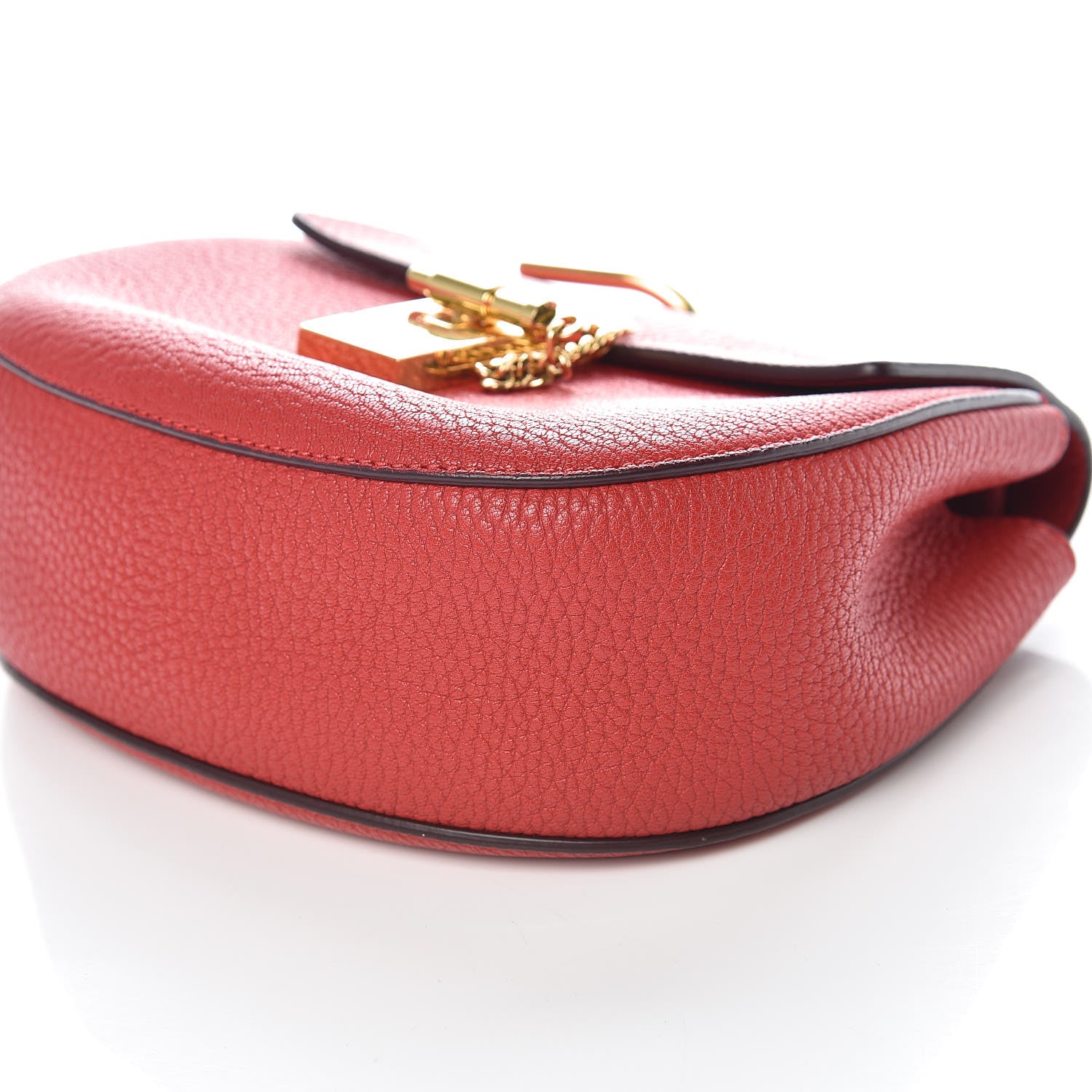 Chloe Grained Lambskin Mini Drew Shoulder Bag Plaid Red 6 of 9