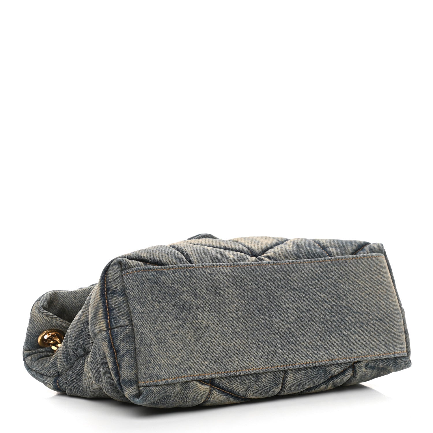 Saint Laurent Denim Quilted Small Loulou Puffer Monogram Chain Satchel Blue Cinnamon 4 of 10