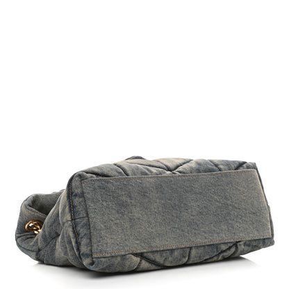 Saint Laurent Denim Quilted Small Loulou Puffer Monogram Chain Satchel Blue Cinnamon 4 of 10