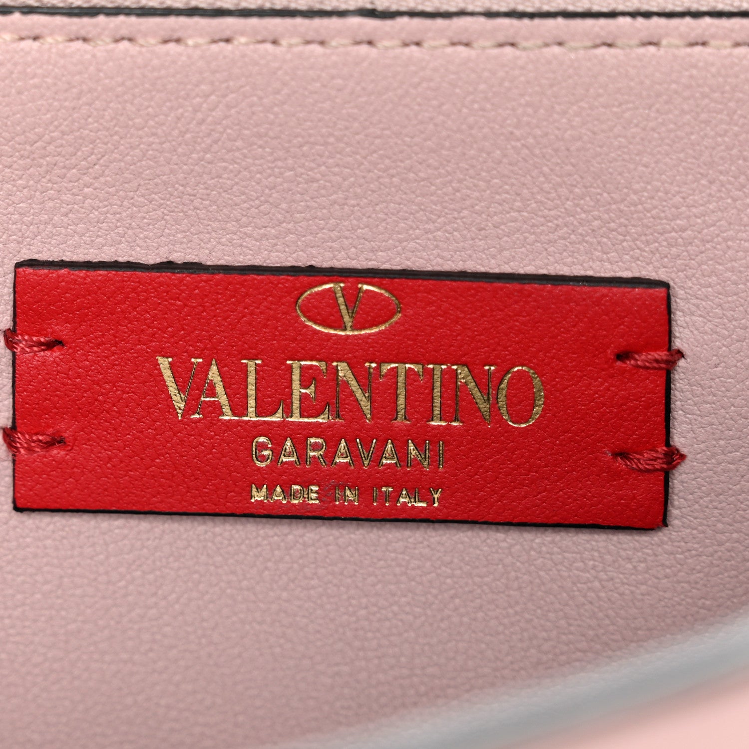 Valentino Garavani Pebble Calfskin Rockstud Side Slip Wristlet Clutch Water Rose 5 of 9