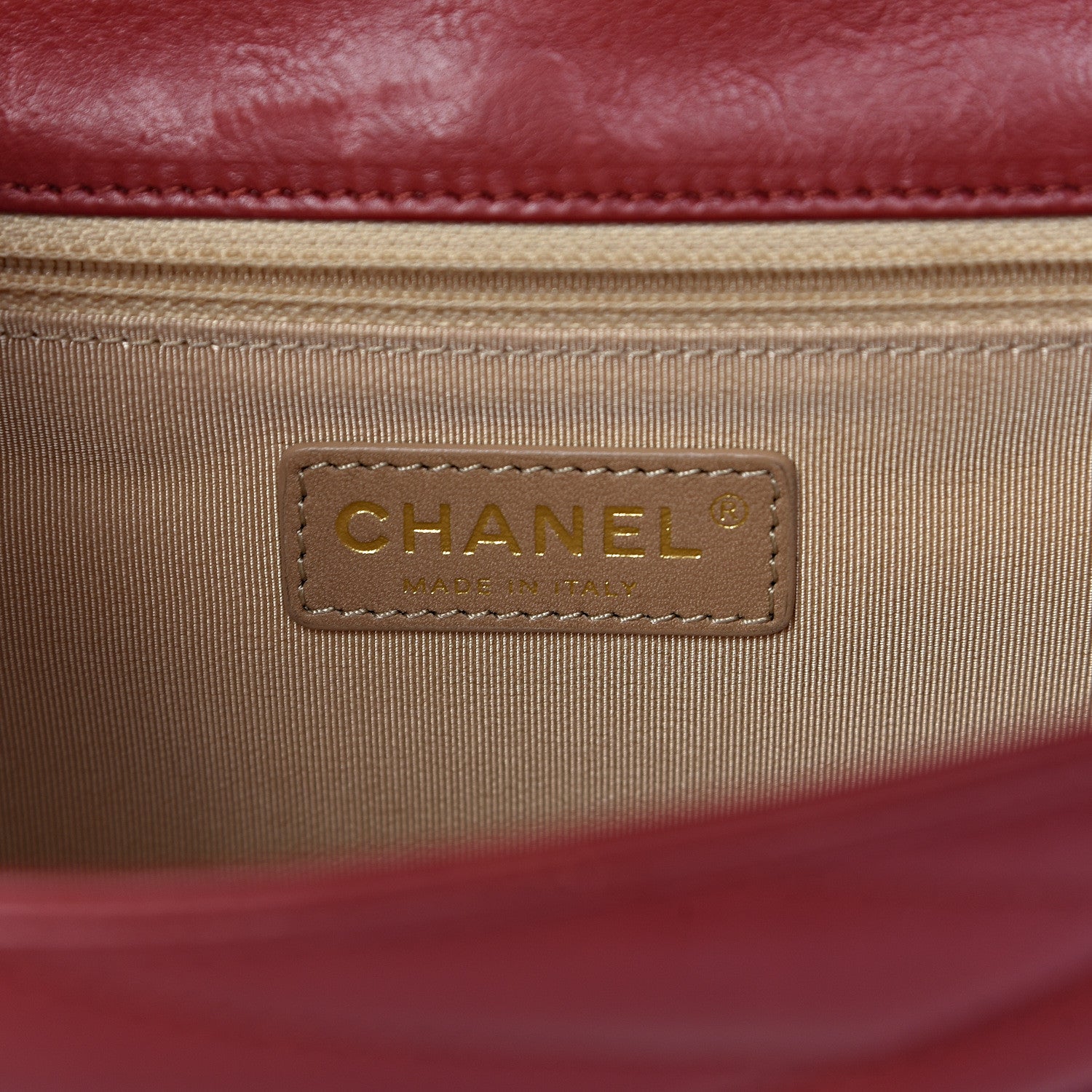 Chanel Calfskin Chevron Quilted Gabrielle Flap Red 6 of 10