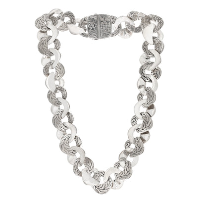 John Hardy Sterling Silver White Topaz Kali Lava Large Chain Necklace 3 of 5