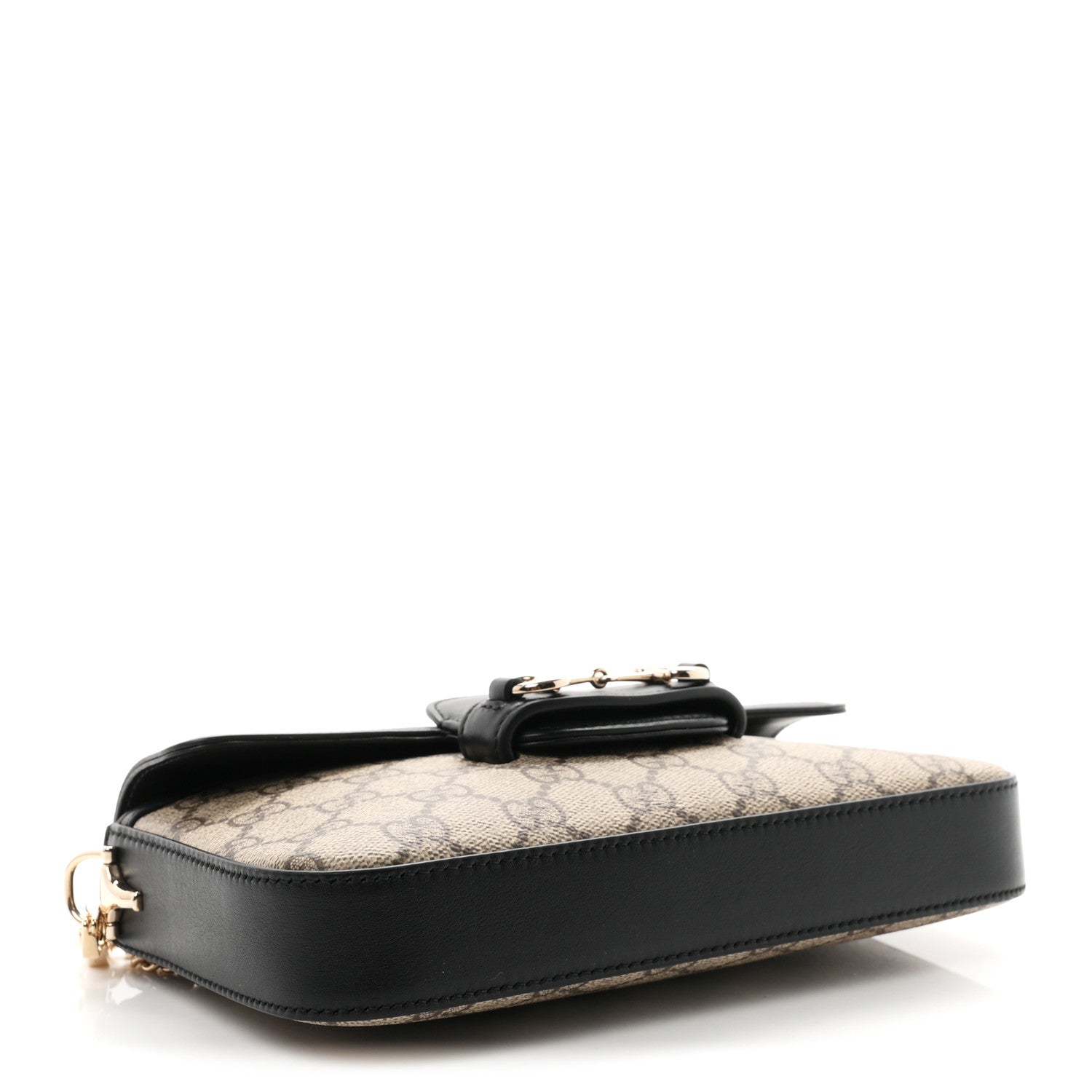 Gucci GG Supreme Monogram Azalea Calfskin Horsebit 1955 Mini Bag Beige Black 4 of 10
