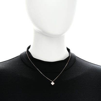 Van Cleef & Arpels 18K Yellow Gold Mother of Pearl Sweet Alhambra Pendant Necklace 2 of 6