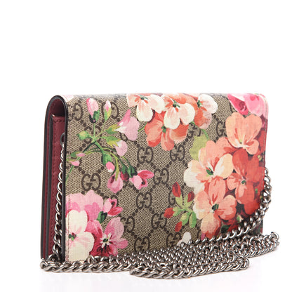 Gucci GG Supreme Monogram Blooms Chain Wallet Beige Multicolor Dry Rose 2 of 7