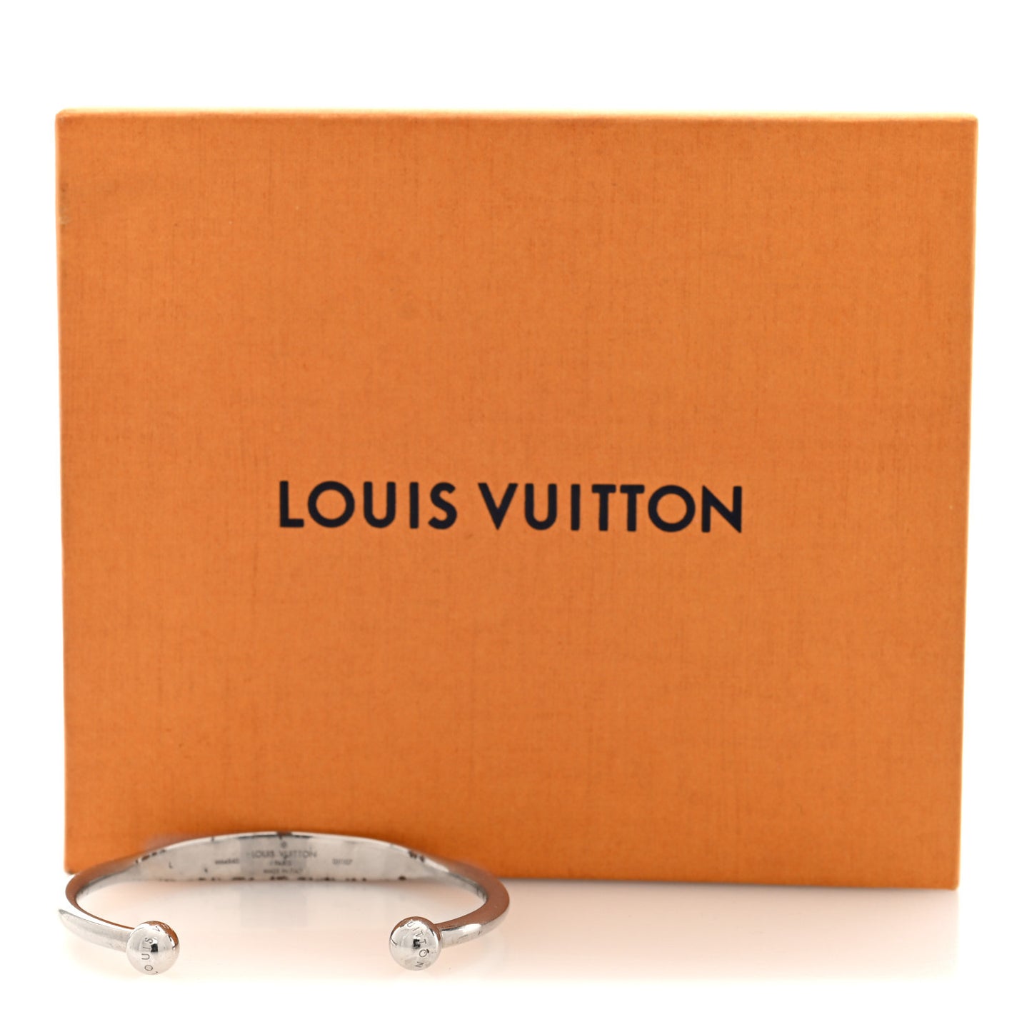 Brass Monogram Jonc Cuff L Silver