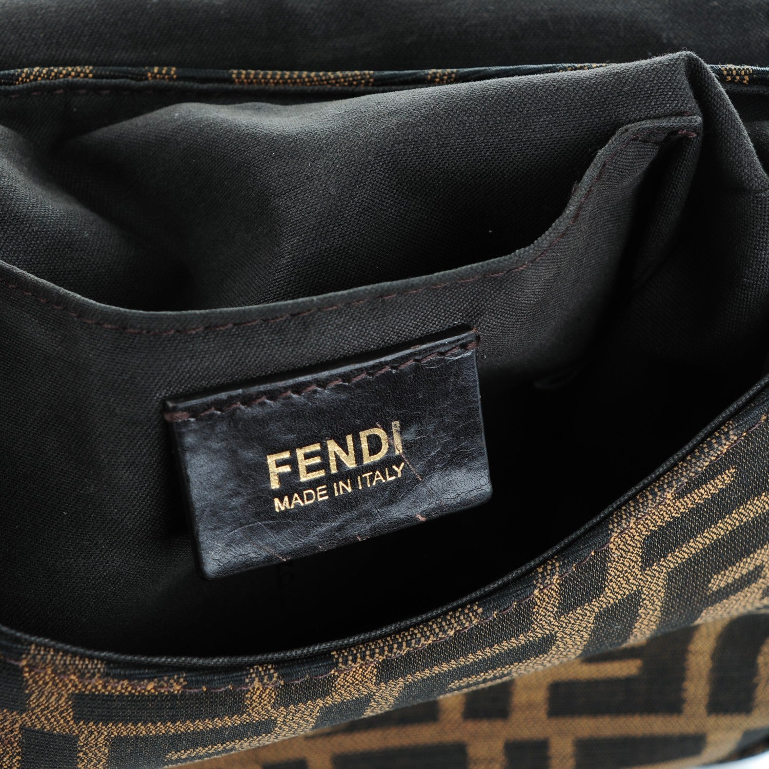 Fendi Zucca Vitello Artic Mini Messenger Bag Tobacco Castagna 7 of 9