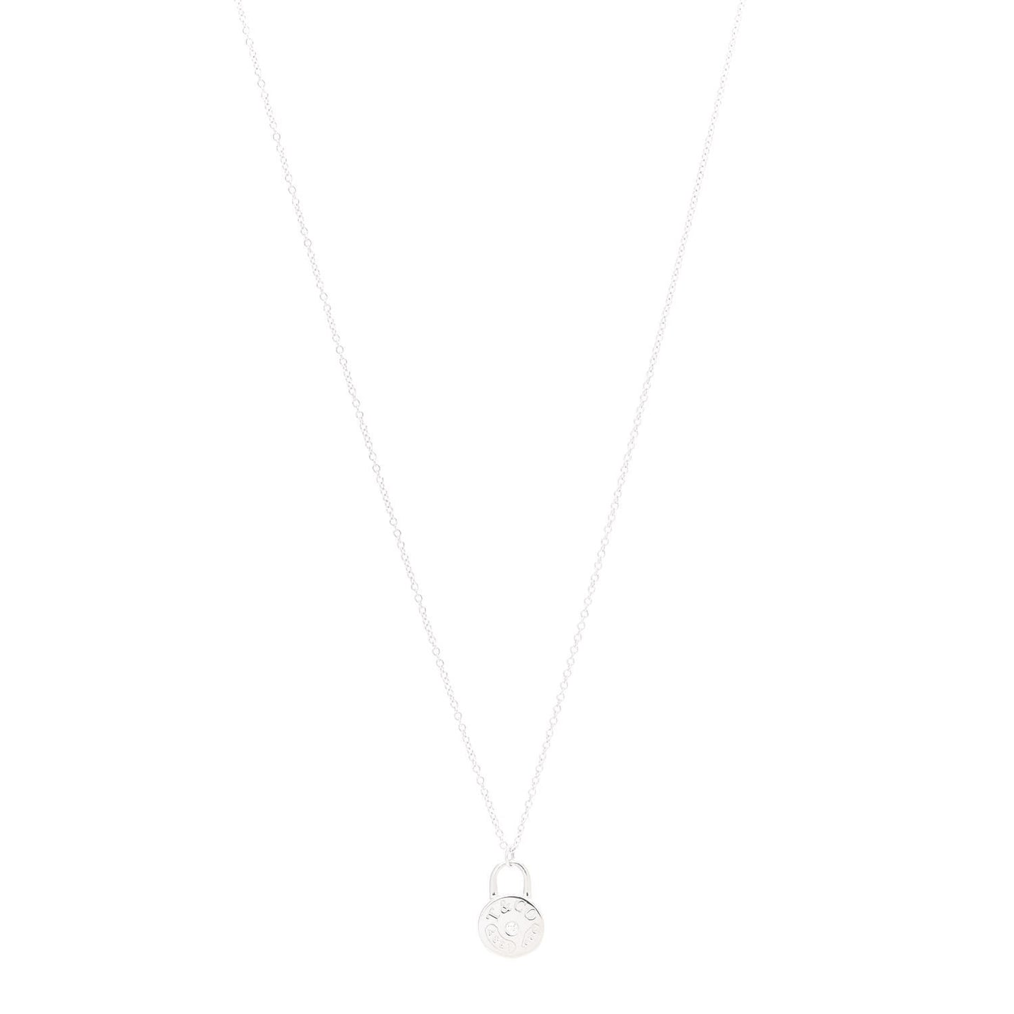 Sterling Silver Diamond 1837 Circle Lock Necklace