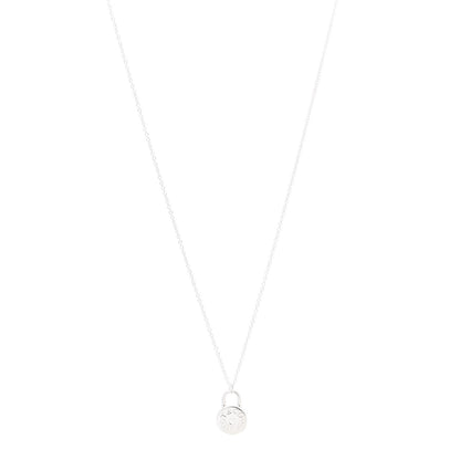 Tiffany Sterling Silver Diamond 1837 Circle Lock Necklace 1 of 5