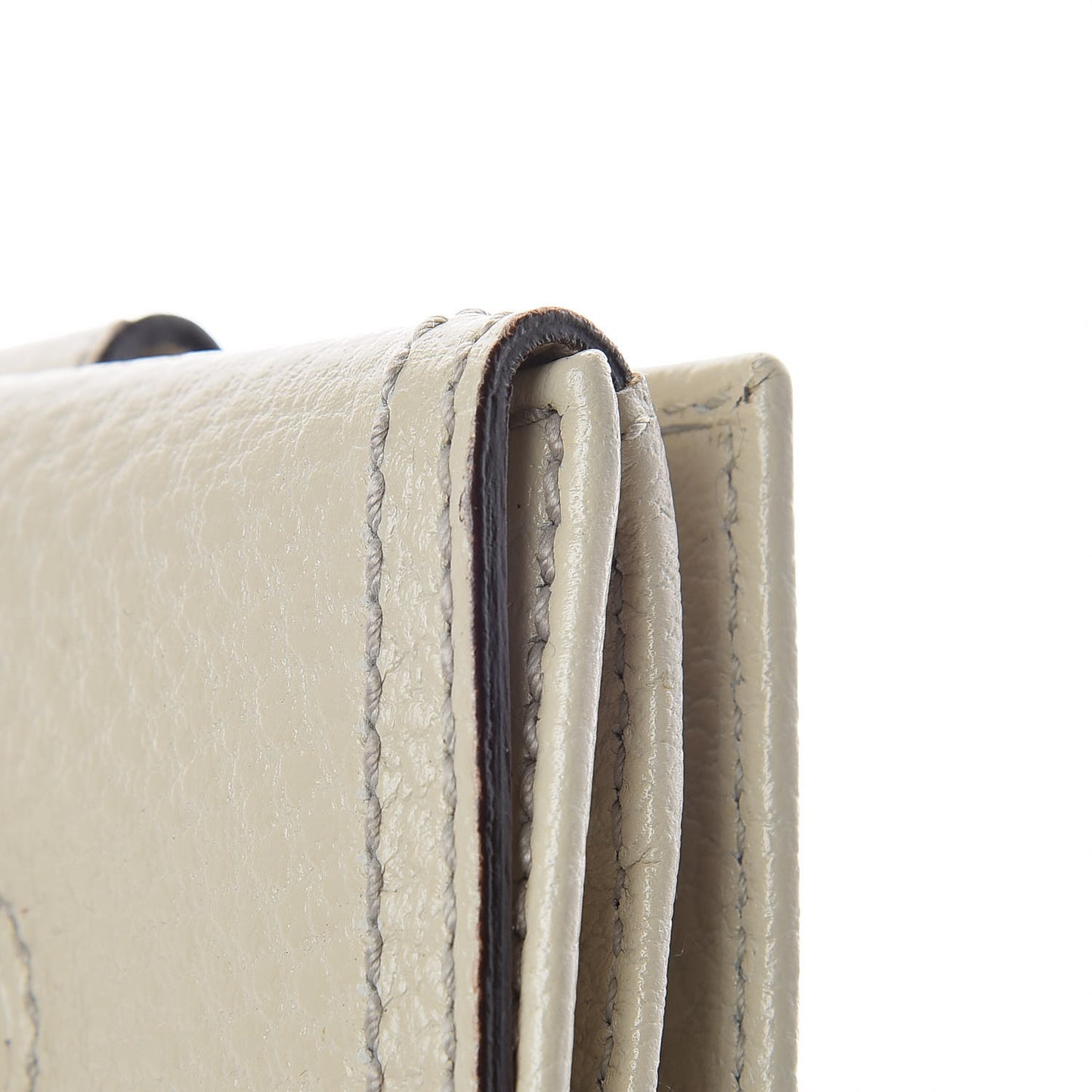 Calfskin Bamboo French Wallet White