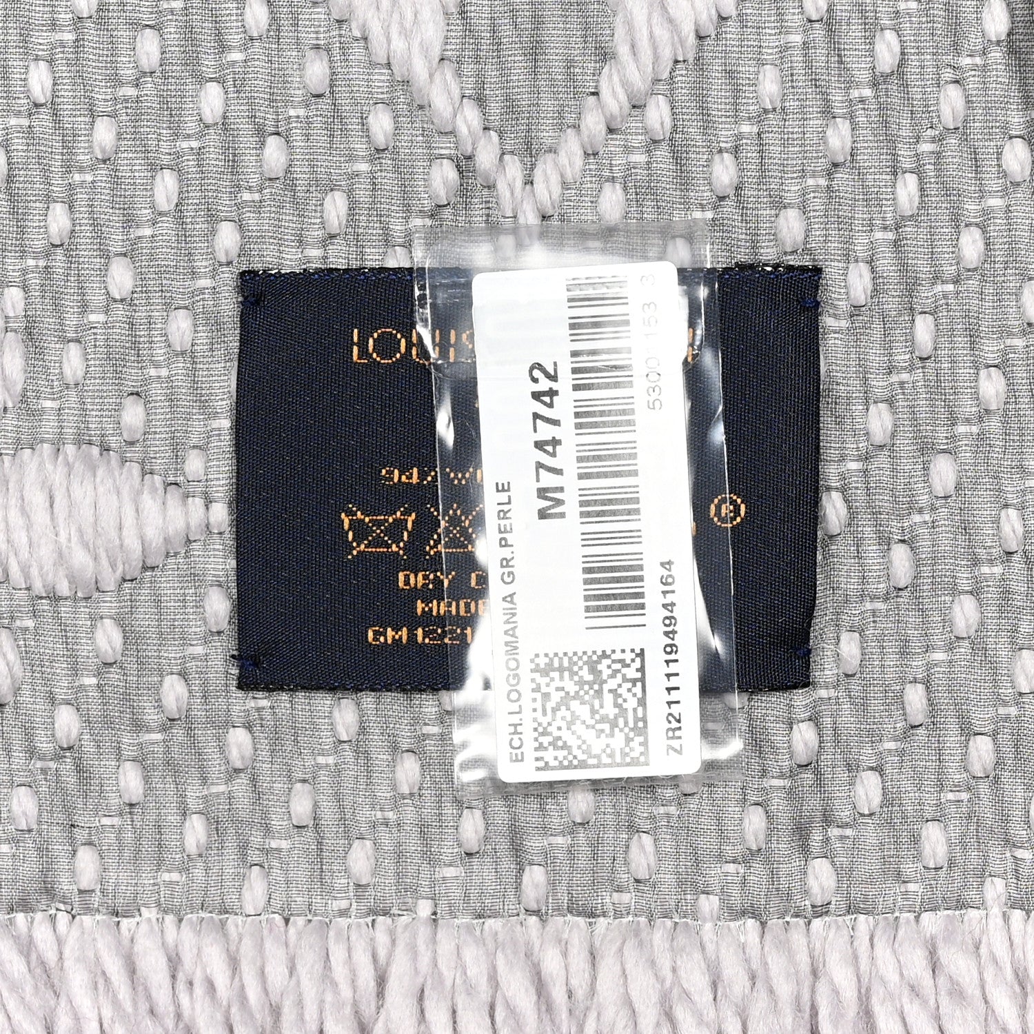 Louis Vuitton Wool Silk Logomania Scarf Pearl Grey 3 of 3