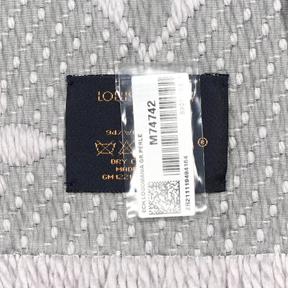 Louis Vuitton Wool Silk Logomania Scarf Pearl Grey 3 of 3