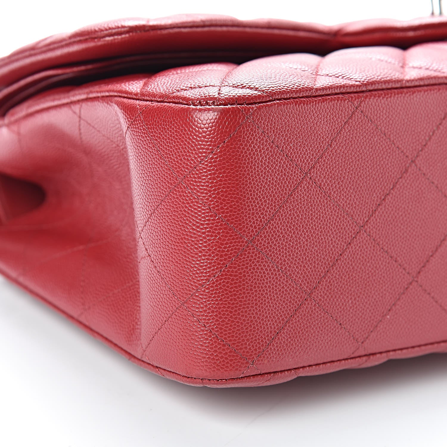 Chanel Caviar Quilted Jumbo Double Flap Red 10 of 14