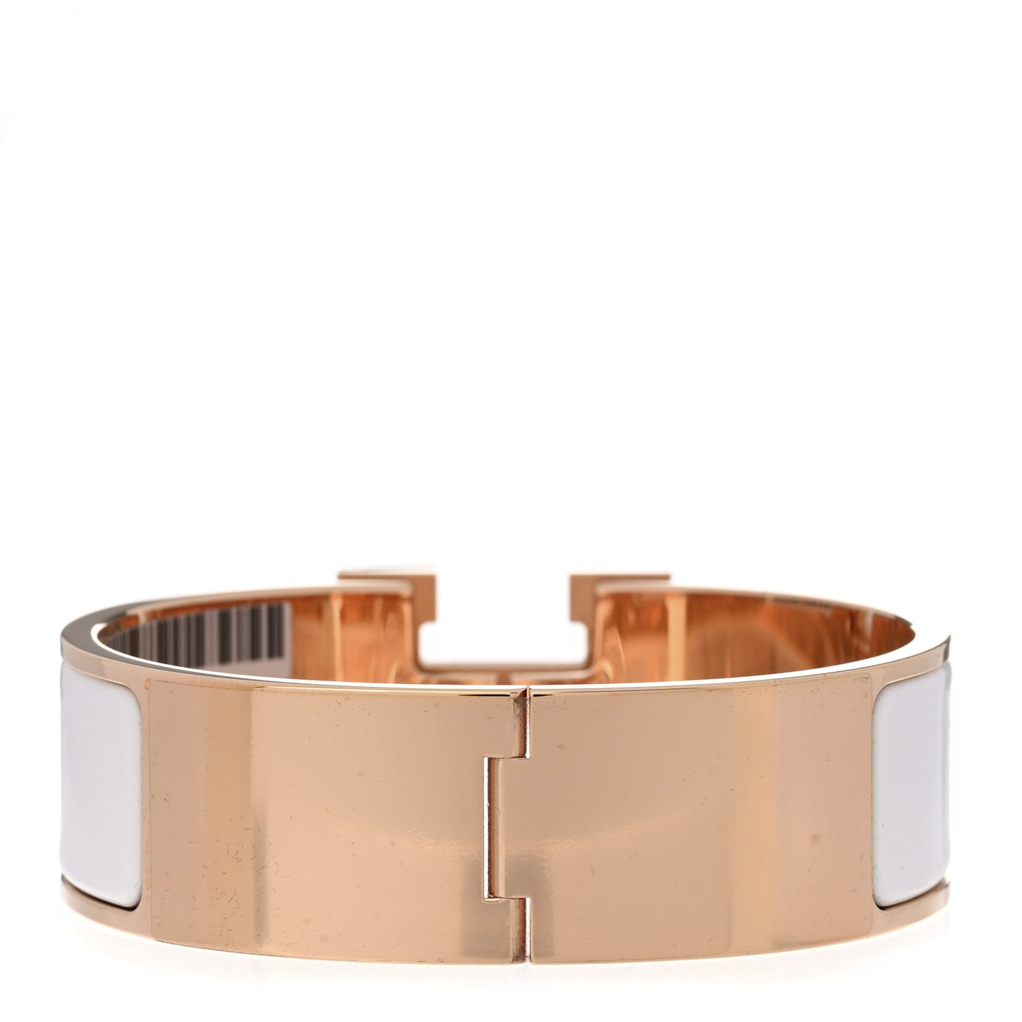 Enamel Wide Clic Clac H Bracelet GM White
