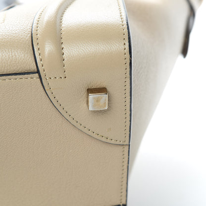 Celine Drummed Calfskin Mini Bi-Color Luggage Navy Dune 13 of 17